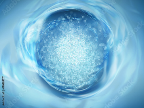 Blue detergent or water flushing