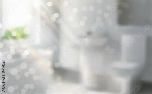 Bokeh bathroom interior scene