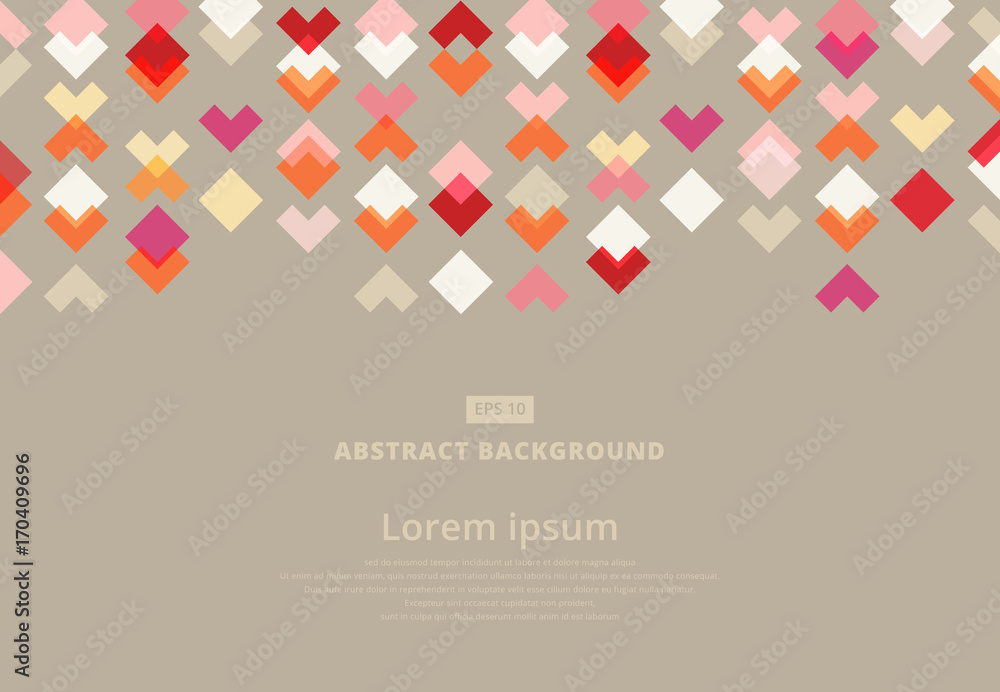 Obraz premium Red modern square and arrow geometrical abstract background, Vector