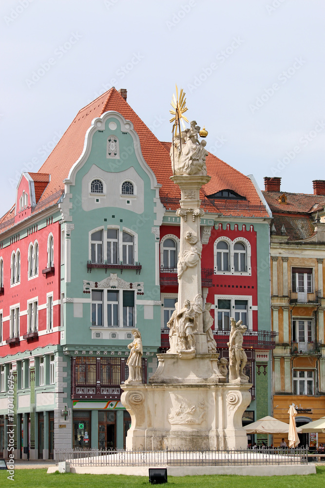 Fototapeta premium Holy Trinity statue Union square Timisoara Romania Europe