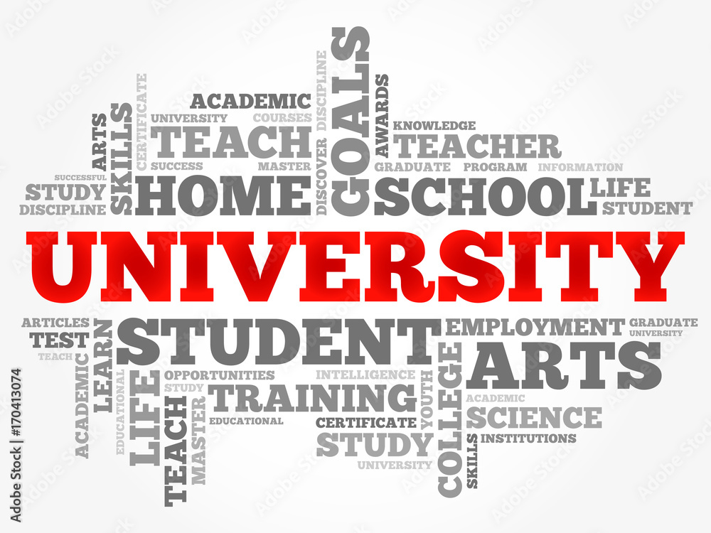 UNIVERSITY word cloud collage, education concept background UNIVERSITY word cloud collage, education concept background