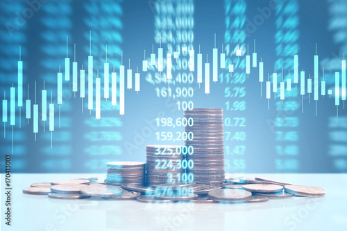 graph coins stock finance  business concept © denphumi
