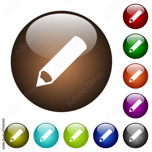 Pencil color glass buttons