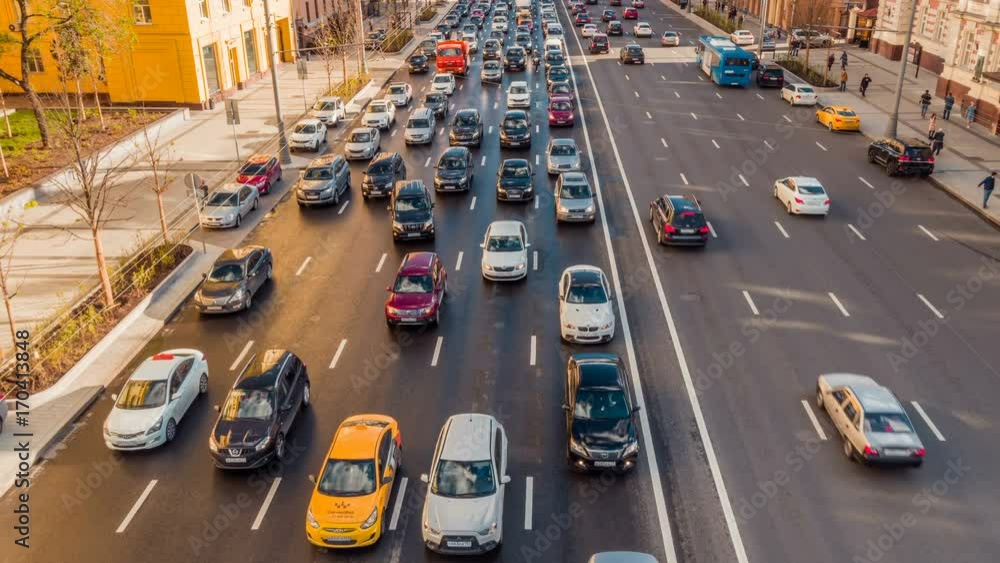 Cars stands in traffic jam Cars stands in traffic jam