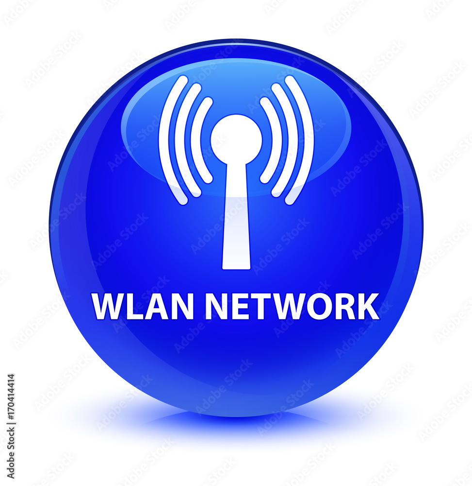 Wlan network glassy blue round button Wlan network glassy blue round button