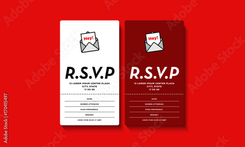 RSVP Card UI Design with Name Venue and Food Preference Details