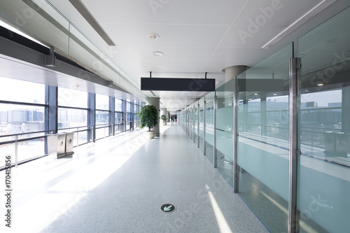 White hall at airport - modern architecture