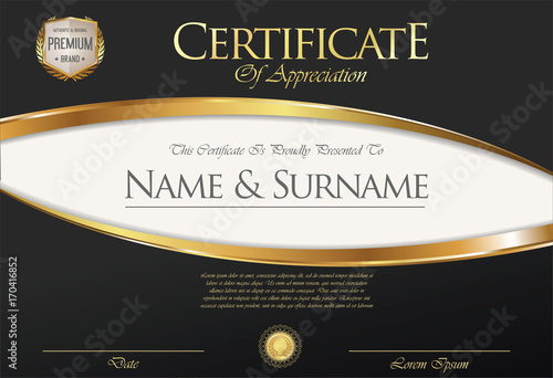 Certificate or diploma retro template 