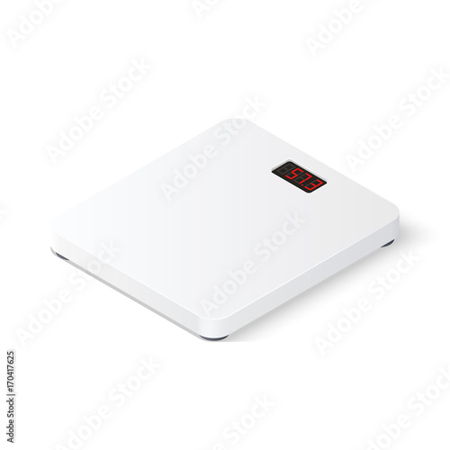 Digital floor scales. Isometric vector illustration