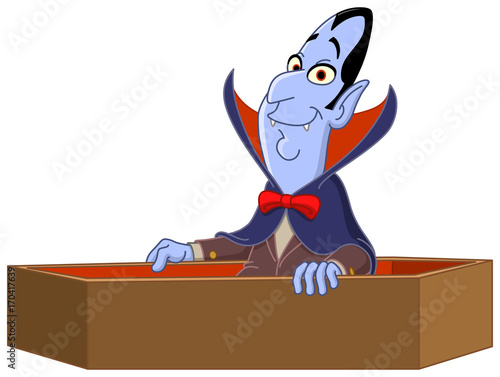 Vampire raising from coffin