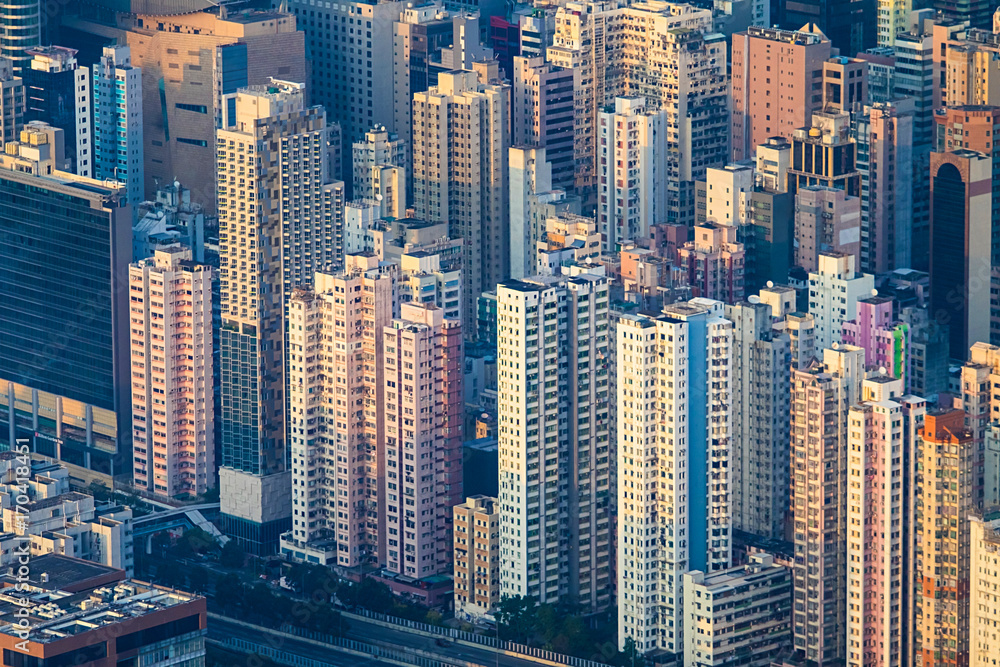 Obraz premium Hong Kong, China - FEB 10, 2017: This is actually a combined building of Montane Mansion, Yick Cheong Building