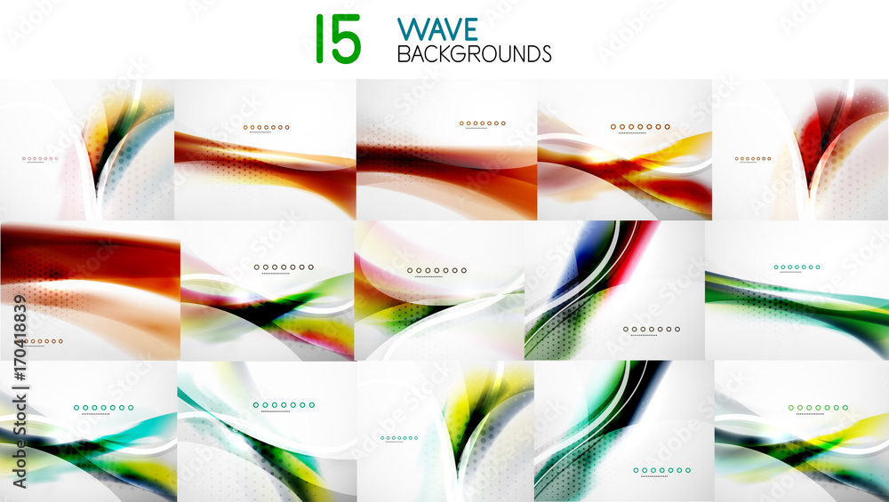Set of wave abstract business backgrounds