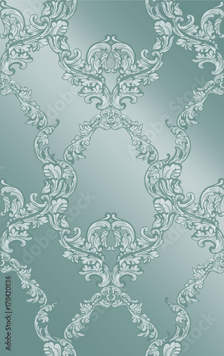 Classic Baroque pattern background Vector. Rich imperial intricate ornament