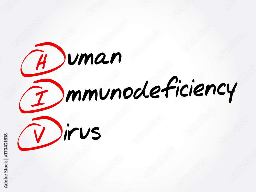 Fototapeta premium HIV - Human Immunodeficiency Virus, acronym health concept background