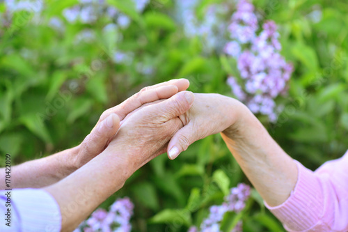 Senior couple holding hands © aletia2011