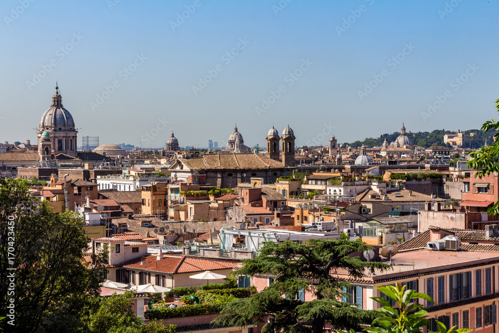 Beautiful view over the eternal city of Rome