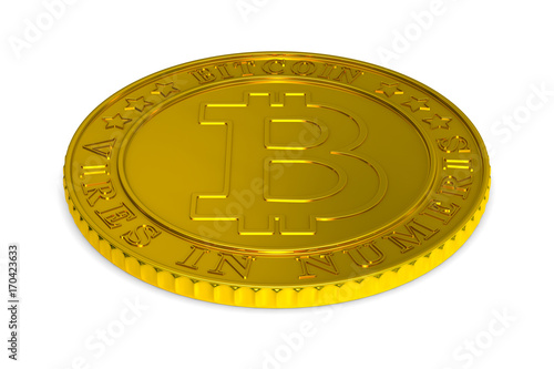 coin bitcoin on white backg...