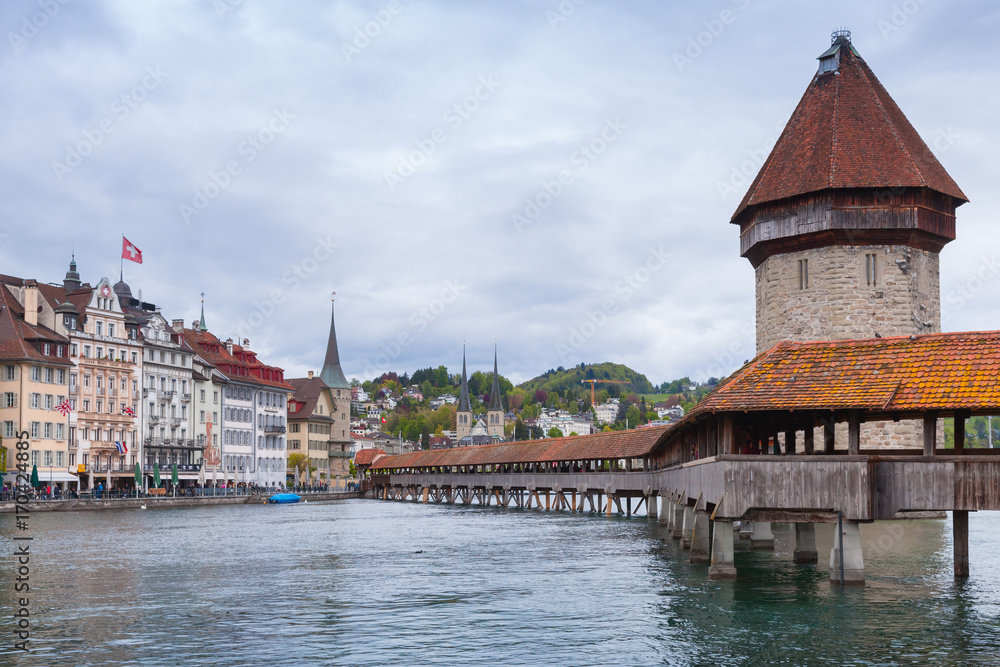 Chapel Bridge with Water Tower, Lucerne