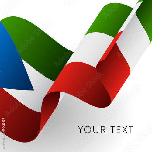 Equatorial Guinea flag. Patriotic design. Vector illustration.