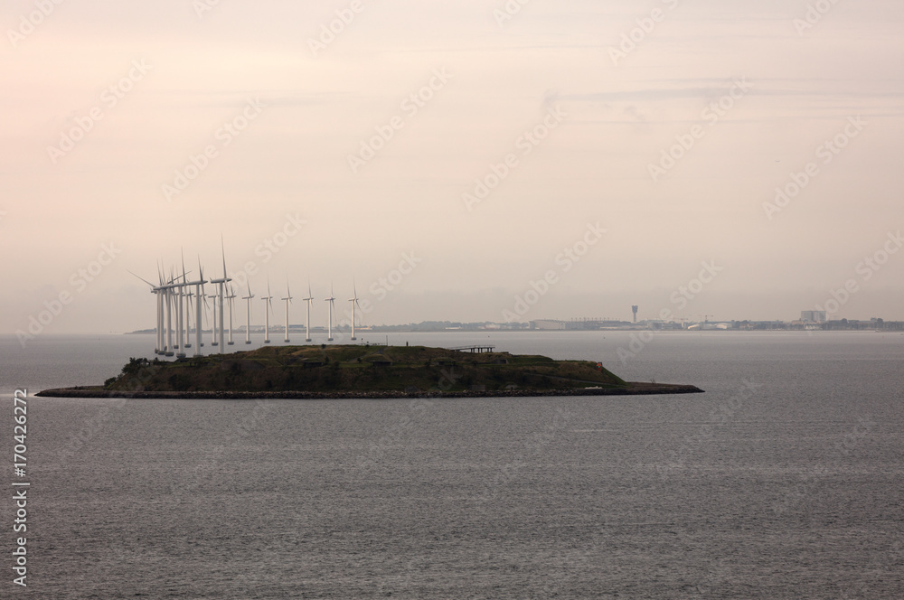 wind farm on the sea