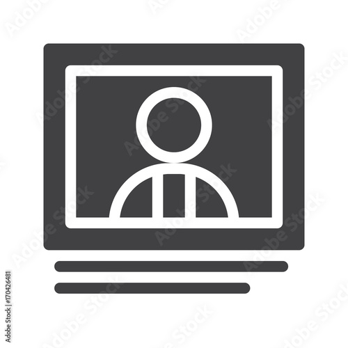 Online chat on computer monitor icon vector, filled flat sign, solid pictogram isolated on white. Symbol, logo illustration. Pixel perfect graphics