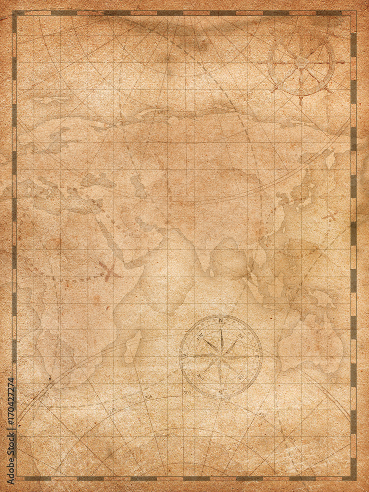 Obraz premium piraci mapa skarbów pionowe tło ilustracji