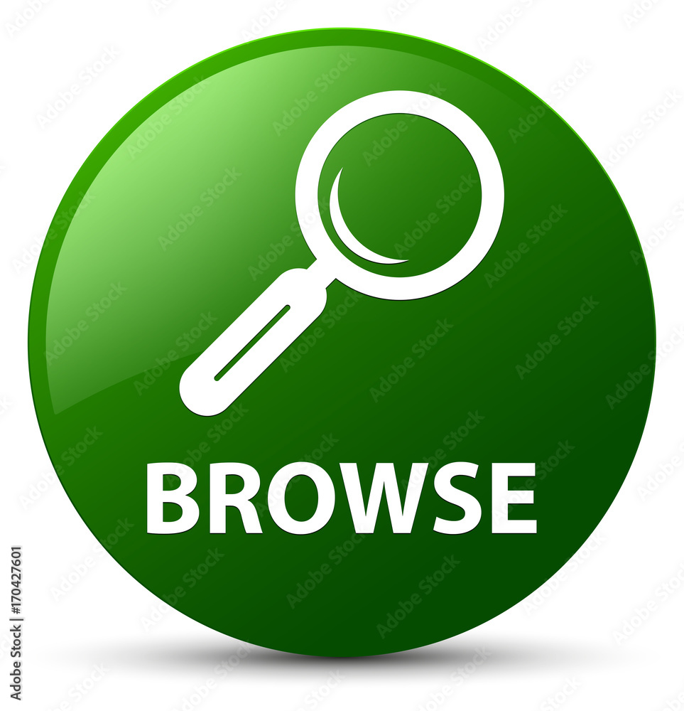 Browse green round button Browse green round button