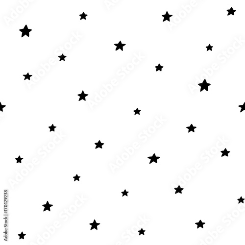 Seamless pattern with stars. Hand drawn vector illustration. © nataliajudina