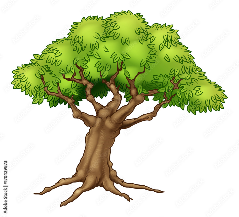 Cartoon Tree Stock Vector | Adobe Stock