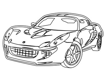 Fototapete Motorsport Race Car Outline Picture  © levanda