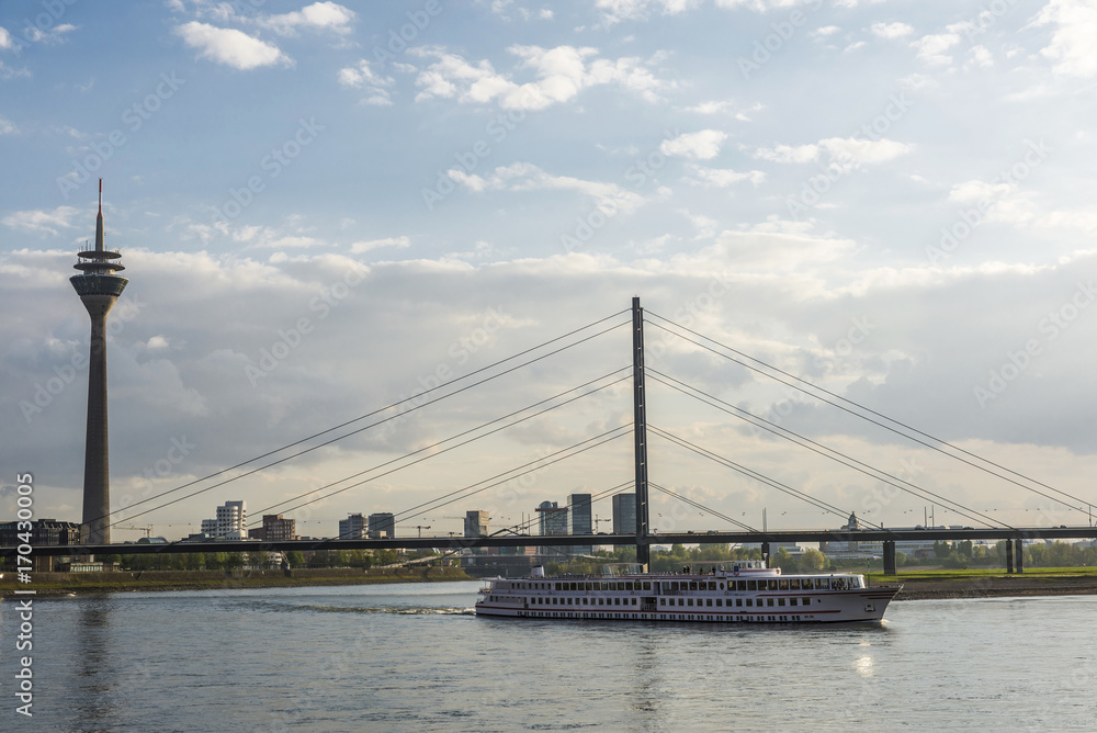 Cruise ship sailing on the Rhine River in Germany