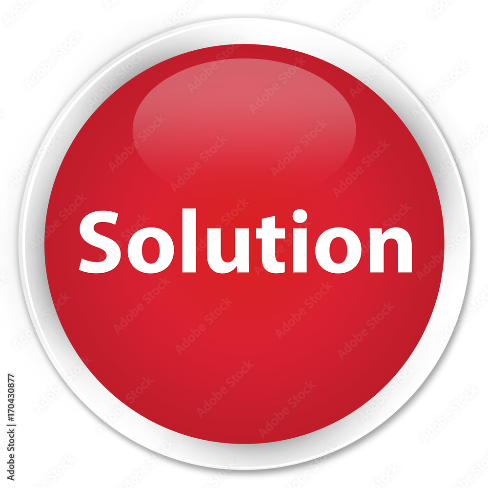 Solution premium red round button Solution premium red round button