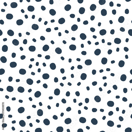 Seamless pattern with dots, circles, spots, points. Fashion trend background for printing on fabric, paper, wrapping