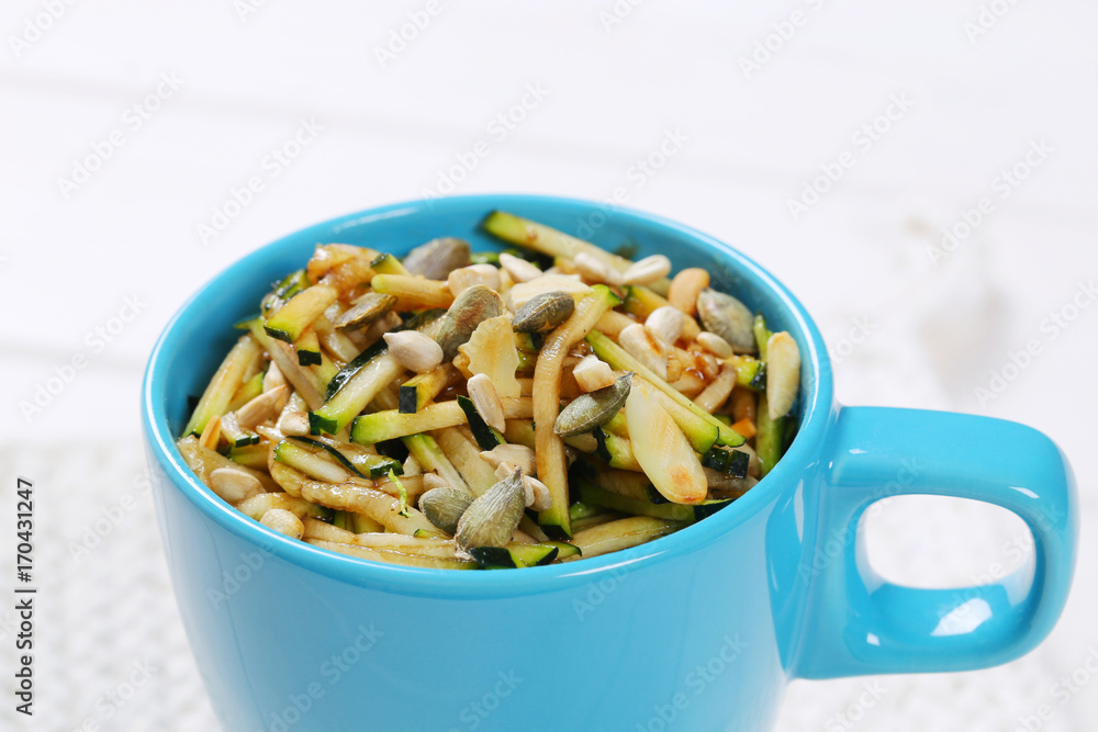 Zucchini salad with seeds