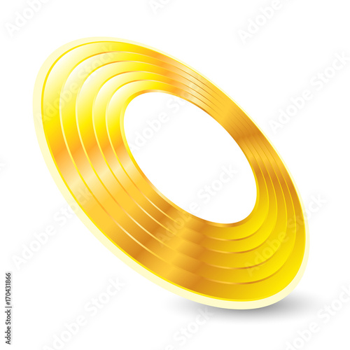 music, on white background isolated object gold