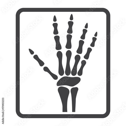 Hand X-ray line icon, medicine and healthcare, radiology sign vector graphics, a linear pattern on a white background, eps 10.