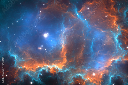 Fotótapéta Abstract space nebula background, for use with projects on science, research, and education