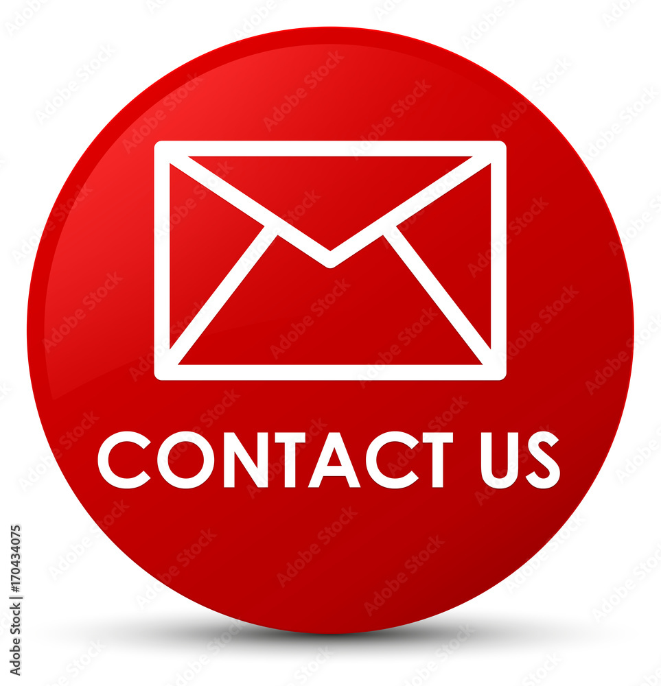 Contact us (email icon) red round button Contact us (email icon) red round button