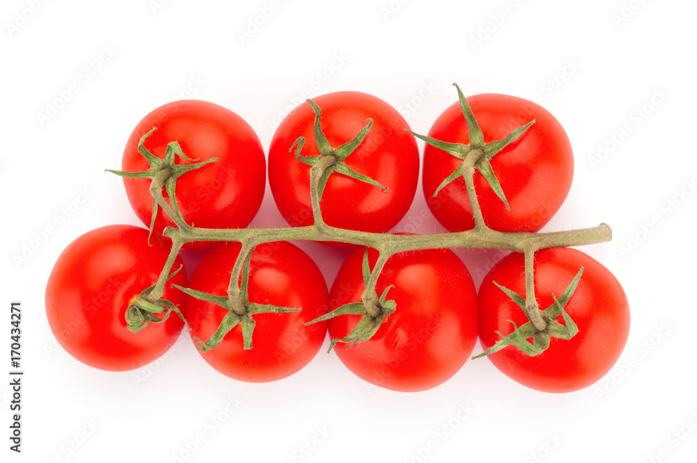 Cherry tomatoes closeup isolated on white background Cherry tomatoes closeup isolated on white background