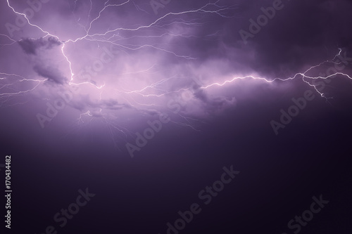 lightning at the night
