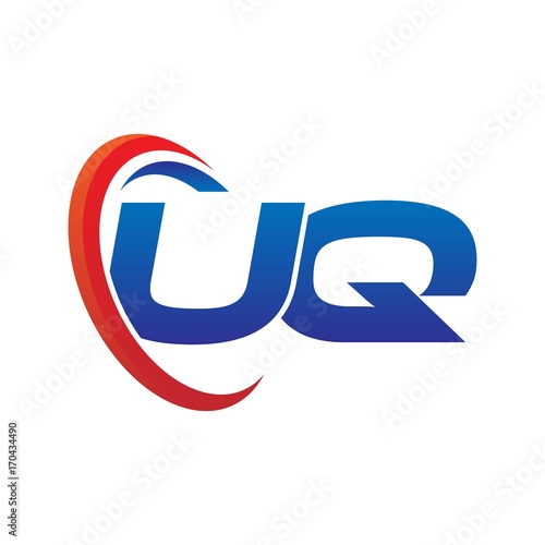 Free Download modern dynamic vector initial letters logo uq with circle swoosh red blue - GFXLoad