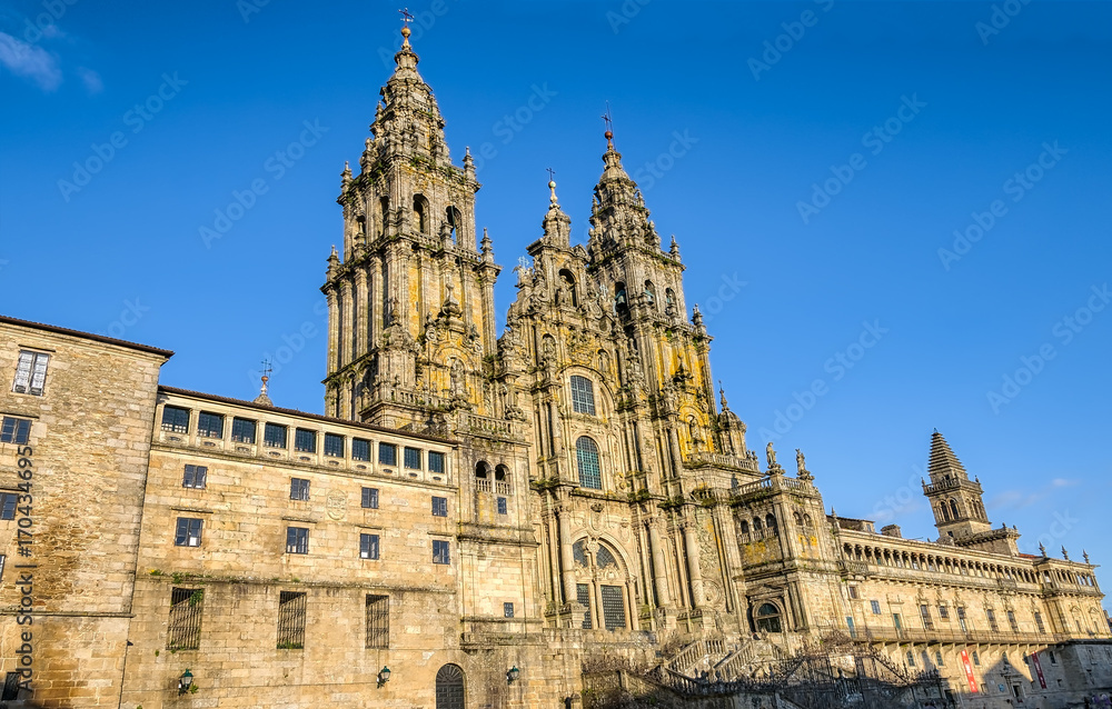 Famous Santiago de Compostela cathedral