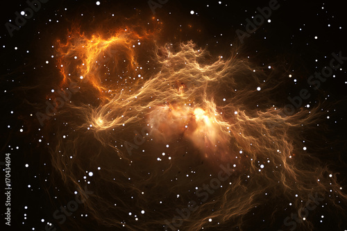 Fototapeta Naklejka Na Ścianę i Meble -  Space background with dust nebula and stars