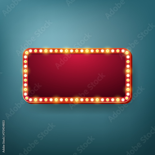 Retro vintage light frame. Graphic design. Vector illustration.