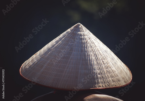 close up on traditional vietnamese hat