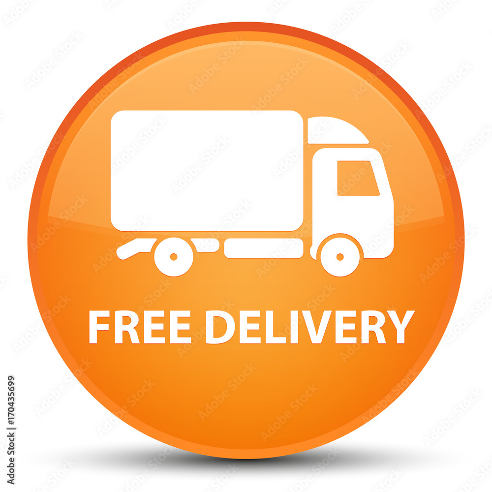 Free delivery special orange round button Free delivery special orange round button