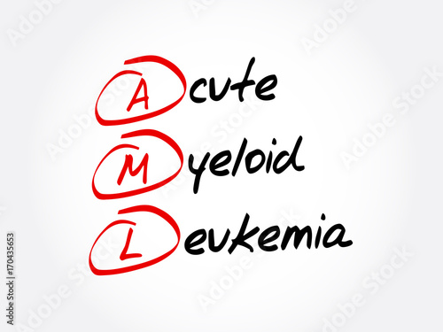 AML - Acute Myeloid Leukemia, acronym health concept background