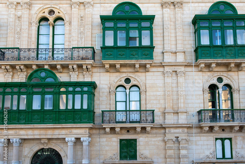 Green balcony in the capital city of Valetta