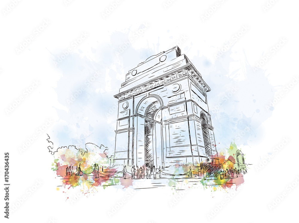 India gate sketch - Stock Illustration [67511074] - PIXTA-saigonsouth.com.vn