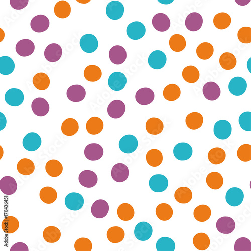 Seamless pattern with dots, circles, spots, points. Fashion trend background for printing on fabric, paper, wrapping
